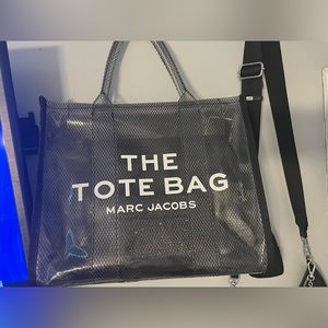 Large Black Transparent Tote Bag